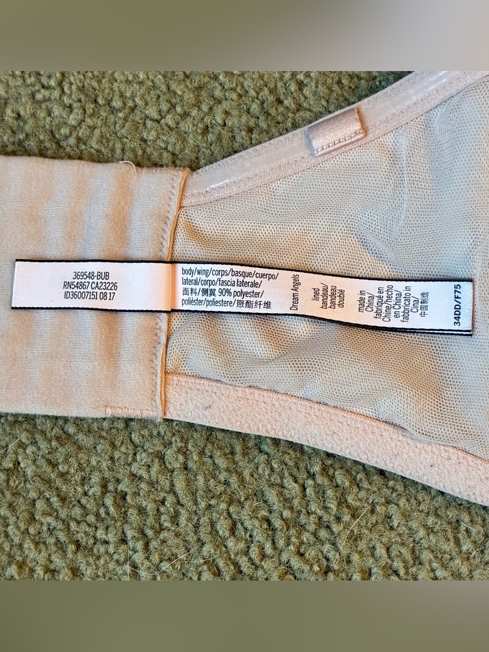 Victoria’s Secret Dream Angels Lined Bandeau Bra Size 34DD Corset Missing Straps - Picture 8 of 12